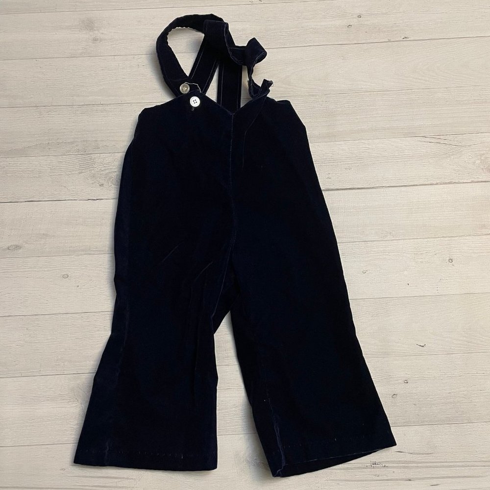 Vintage girls navy blue overalls 24 months